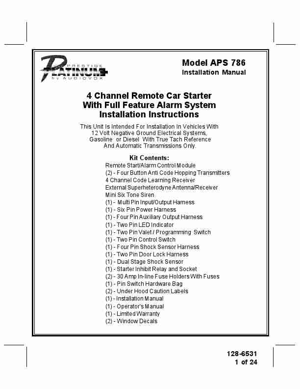 Audiovox Remote Starter APS 786-page_pdf